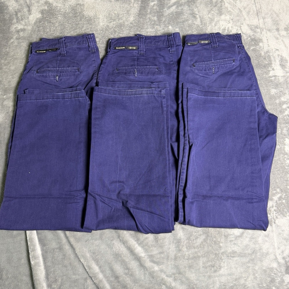Men's Size 33x32 Navy Blue Workrite FRC Pants Lot of 3 FR Flame Resistant Work